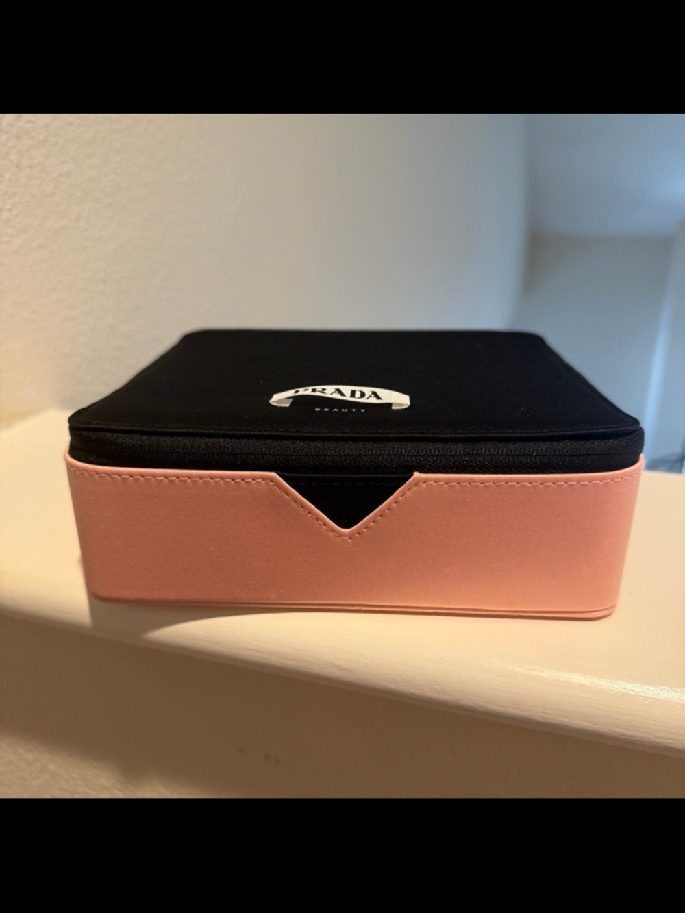 Prada Black and Pink Silky Material Makeup Bag/Box - Picture 5 of 9